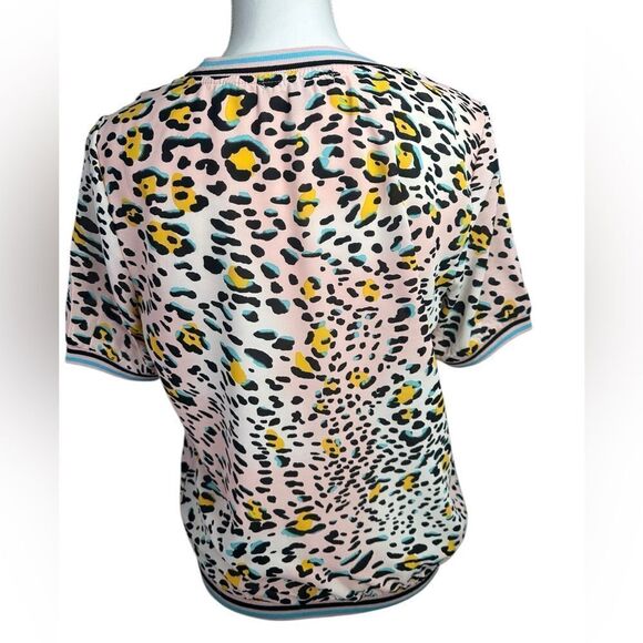 A.Z.I New York Colorful Animal Print Short Sleeve Top Size S - Picture 5 of 11